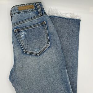 Cello High Rise Distressed Jeans